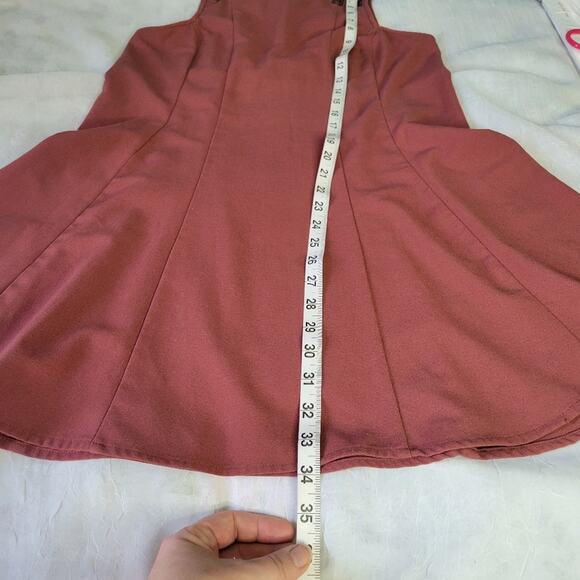 Free People Baby Love Rust Red Trapeze Open Back Minidress sz S - Picture 8 of 8